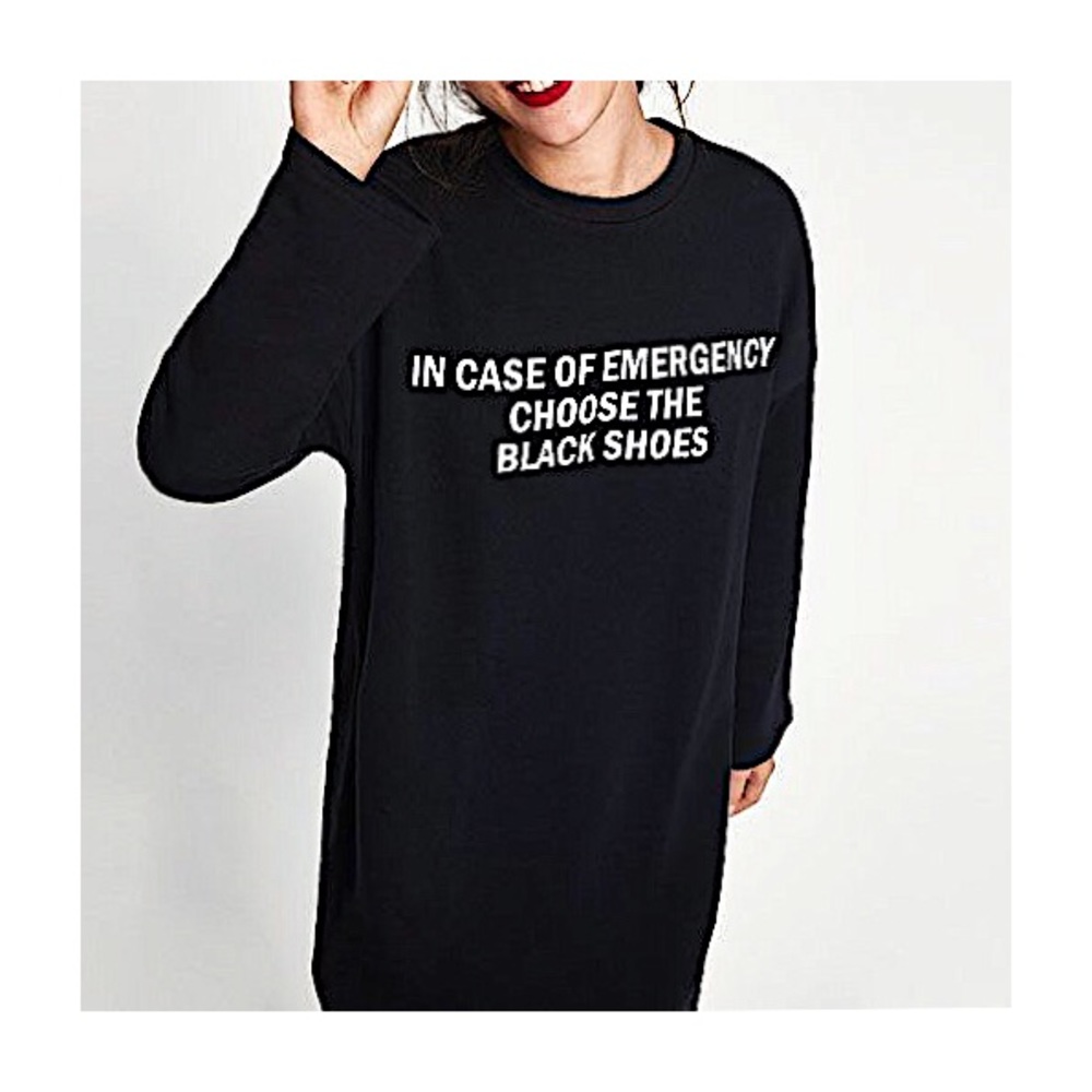 Zara Black Long Sleeve Dress